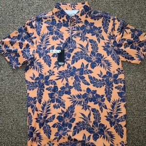 Floral Orange and Blue Men's Shirt